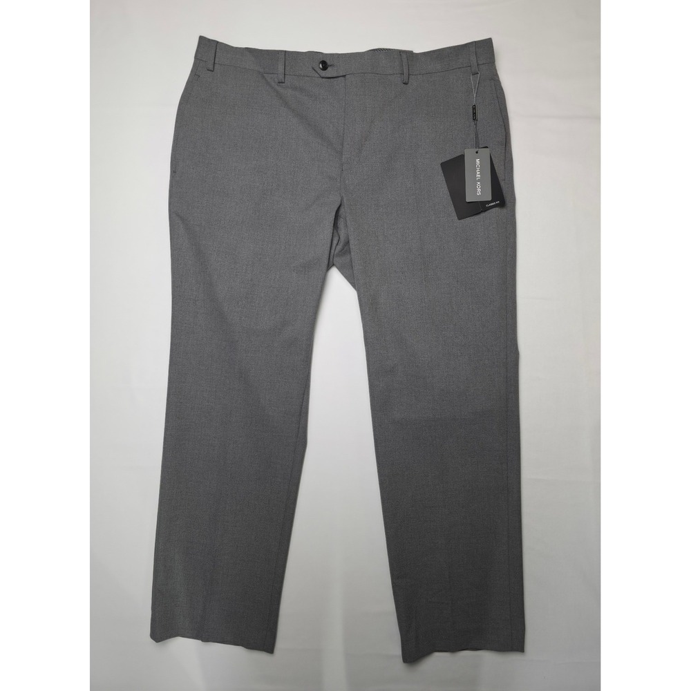 Michael Kors Dress Pants Mens 38x29 Gray Pattern Marvin Straight Leg Trouser NWT - Picture 2 of 9